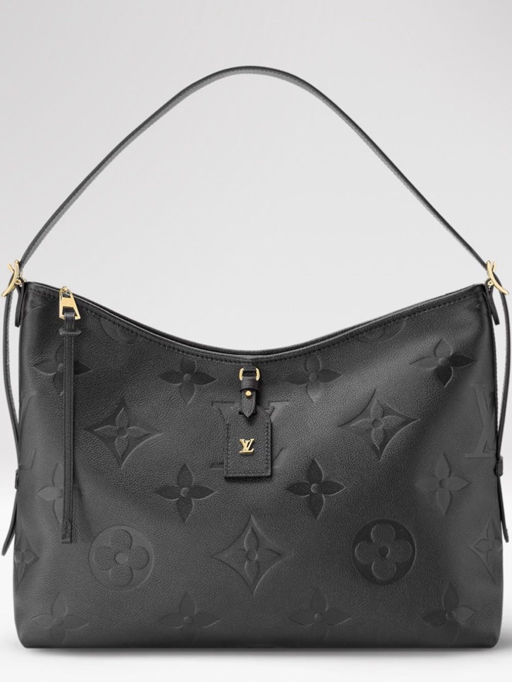 Louis Vuitton Black Monogram Empreinte Shoulder Bag with Gold Hardware